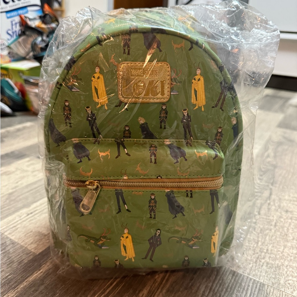 Green Loki Themed Backpack loungefly
